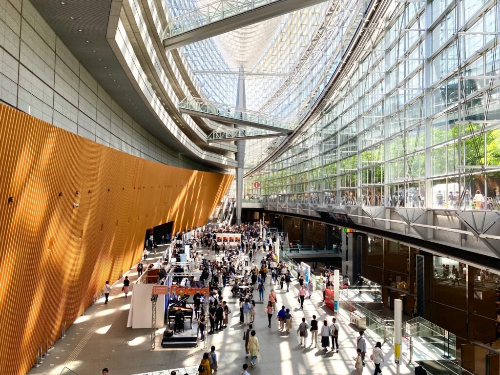 Exhibition hall in New York hosting a global trade fair